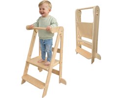Dastium Kids - Leertoren - Leertoren Inklapbaar - Keukenhulp - Keukentoren - Learning Tower - Leertoren Opbouwbaar - Naturel