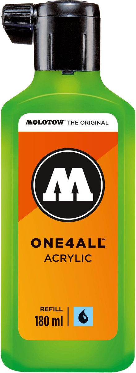 Molotow ONE4ALL™ - 180ml Fluoriserend Groene navul Inkt op acrylbasis
