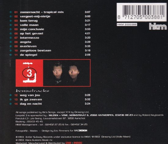 CD-hoes met tracklist en bandfoto van Leopold 3.
