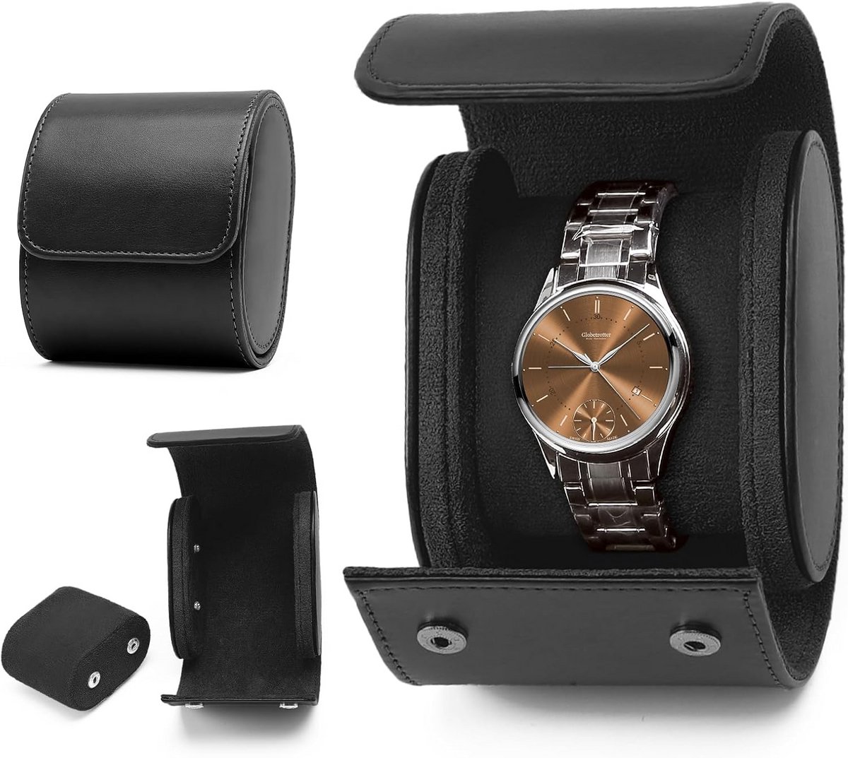 Luxe PU-leren Horlogedoos voor 1 Stuk - Reis Opslag