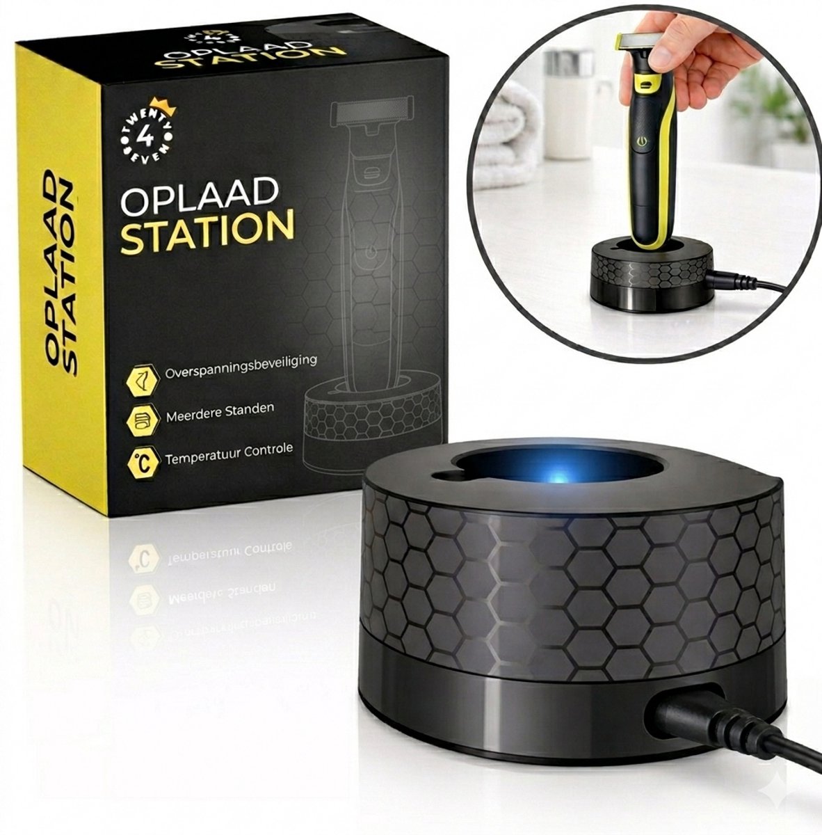 Twenty4seven® Oplader Geschikt voor One Blade & Oneblade - Oplaadstation & Oplaadkabel voor Scheerapparaat & Trimmer - Niet Geschikt voor Pro Model