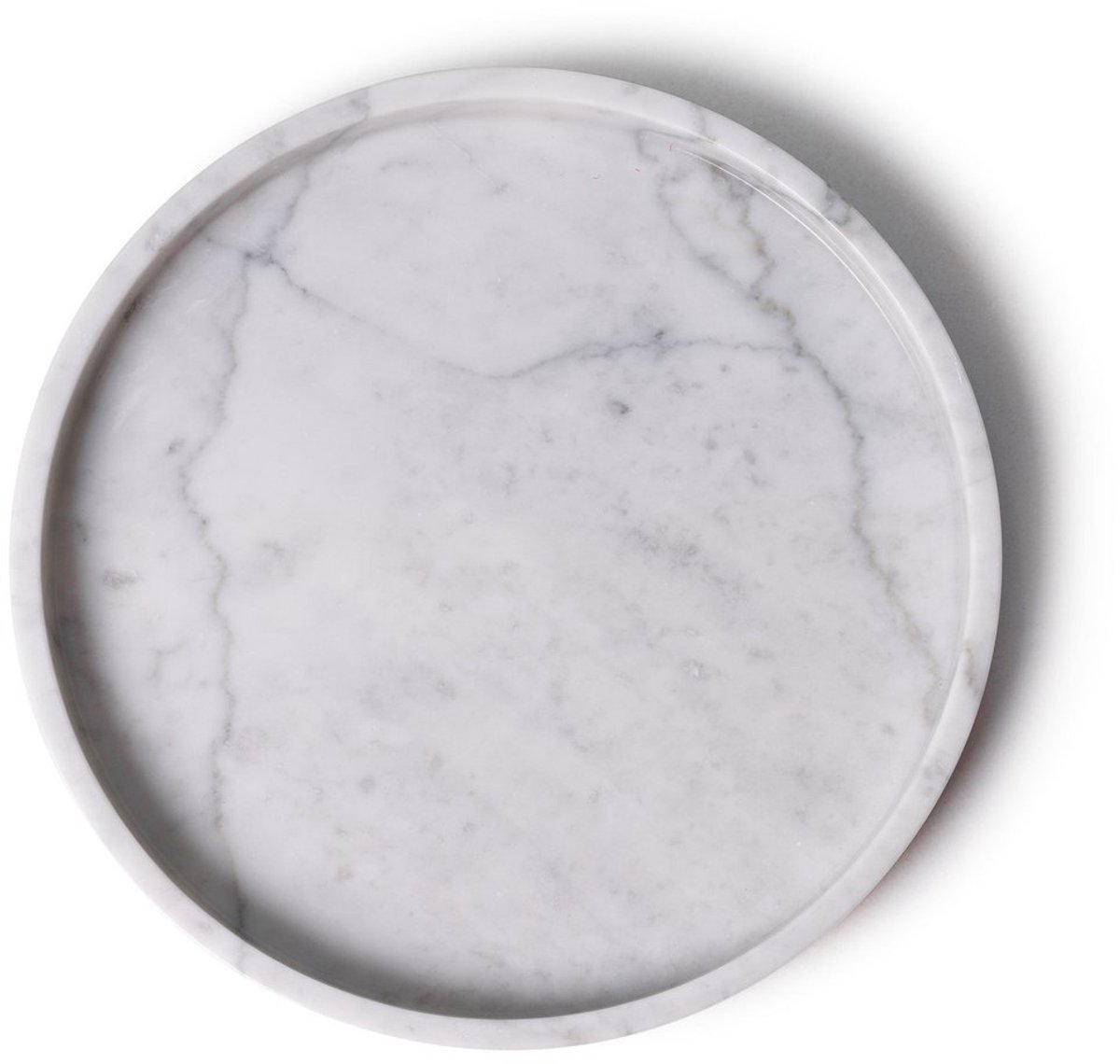 Marmer dienblad rond met rand tray Ø30cm wit