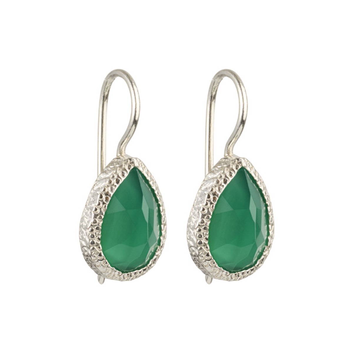 I'M ME JEWELLERY - druppel oorbellen - groene onyx - 925 sterling zilver