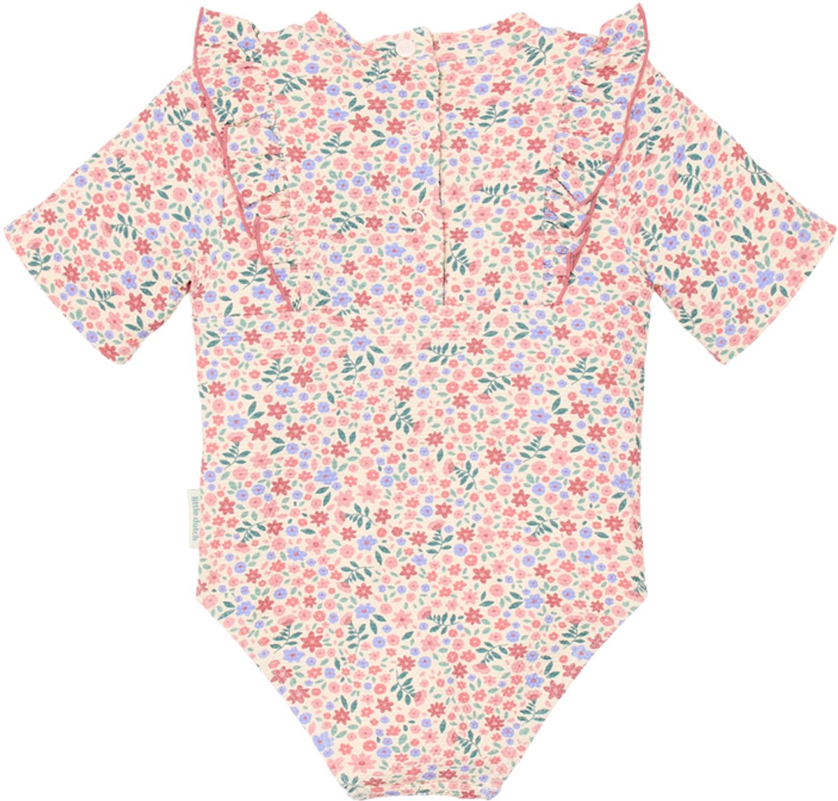 Little Dutch Badpak met Korte Mouwen - Dreamy Flowerfield Roze