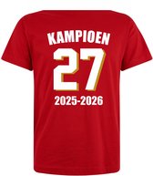 T-shirt 27x Champion Dos | Eindhoven | Shirt Kampioen 2025-2026 | Geen d'article officiel du PSV | rouge | taille L.