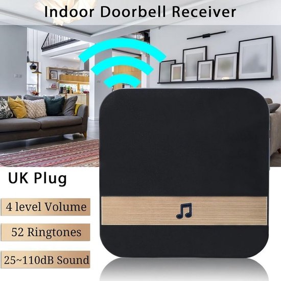 Draadloze Wifi Slimme Deurbel Ontvanger met 52 Melodieën en Instelbaar Volume — afbeelding 4