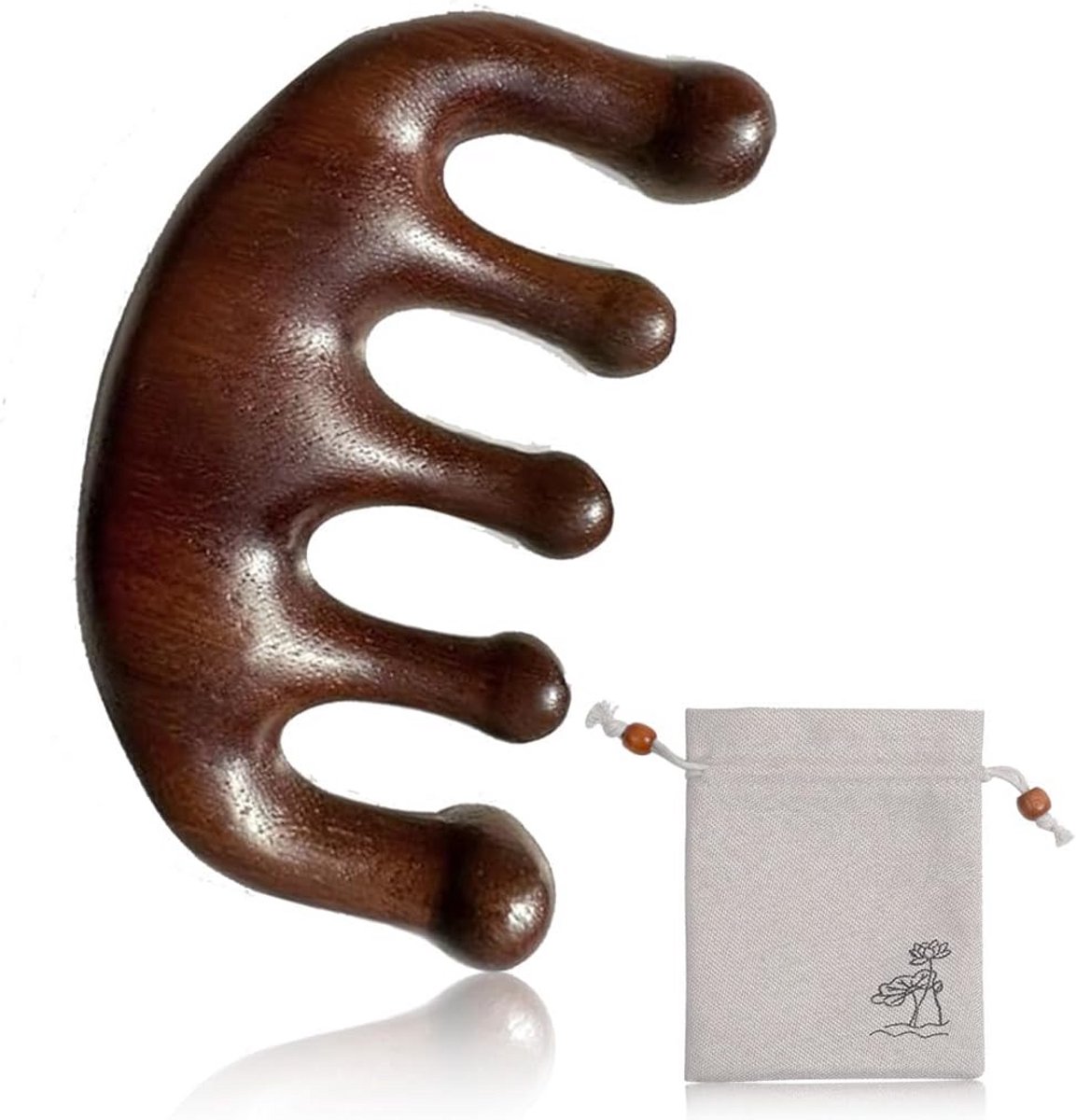 Houten Scalp Massagekam Sandelhout zonder Statische Elektriciteit