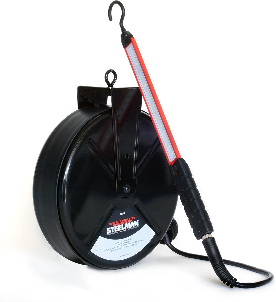 Extra Slanke LED Werk- en Inspectielamp met 12 Meter Intrekbaar Snoer en Magneet