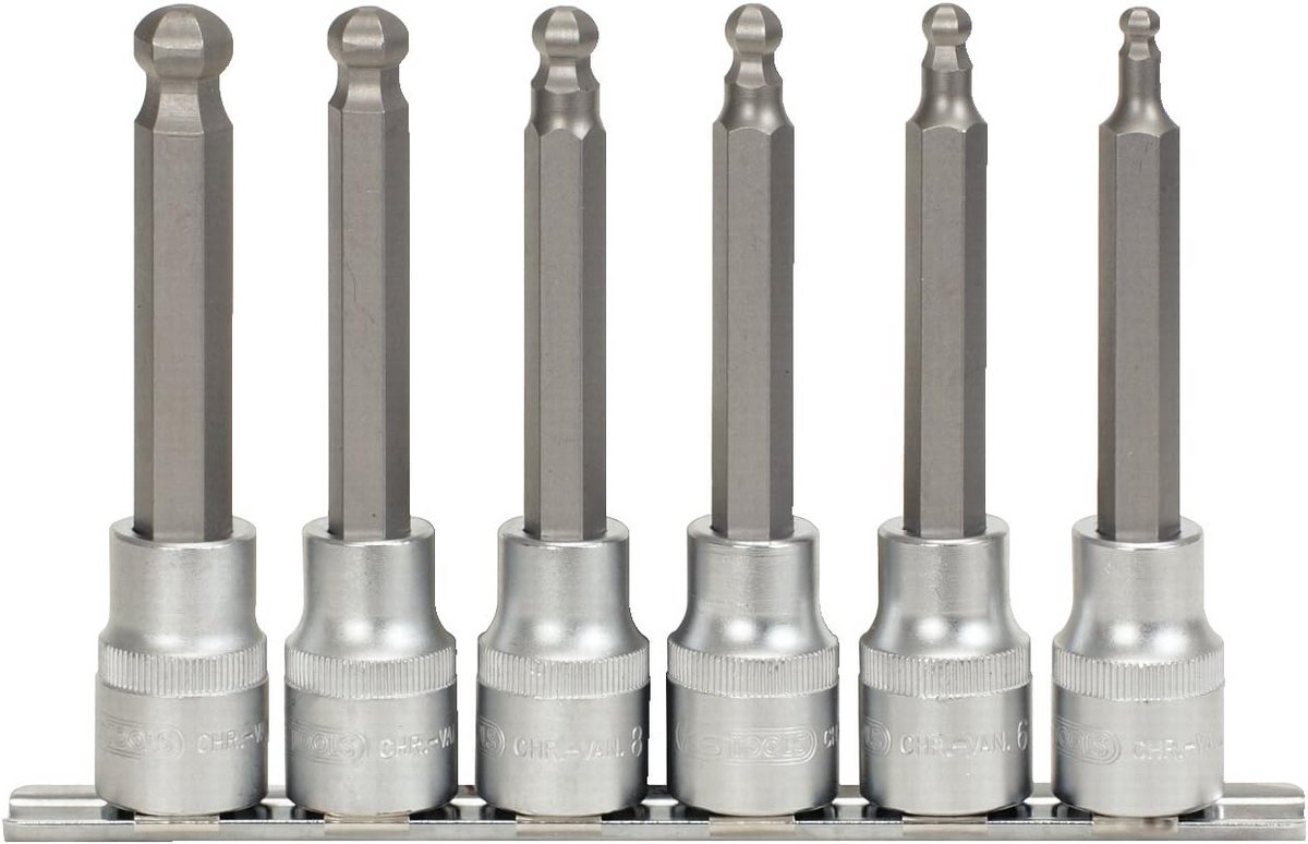 Lange Binnenzeskant Bit-Dopsleutelset 1/2" - 6 Delig Inbussleutel Set