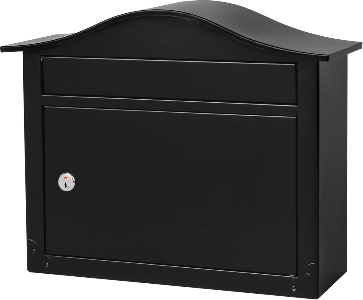 Wandmodel Brievenbus met Slot - Extra Groot Formaat voor Post en Tijdschriften - Zwart