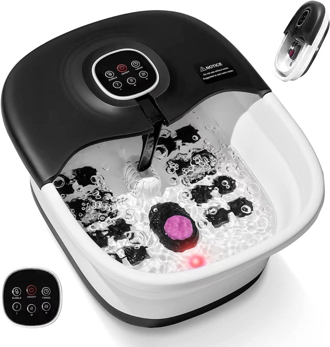 TopChoice® Voetenbad Elektrisch - Voeten Massage Apparaat - Voeten Bubbelbad - 41x11x34cm - Zwart