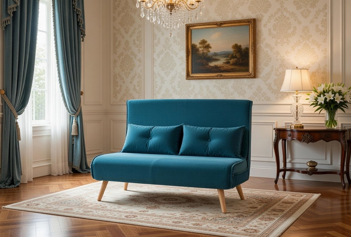 SerenaFlex Velvet 3-in-1 Slaapbank 2-Zits met Verstelbare Rugleuning 190x120 cm – Donkergroen | Casa Serena – Casa Dorada