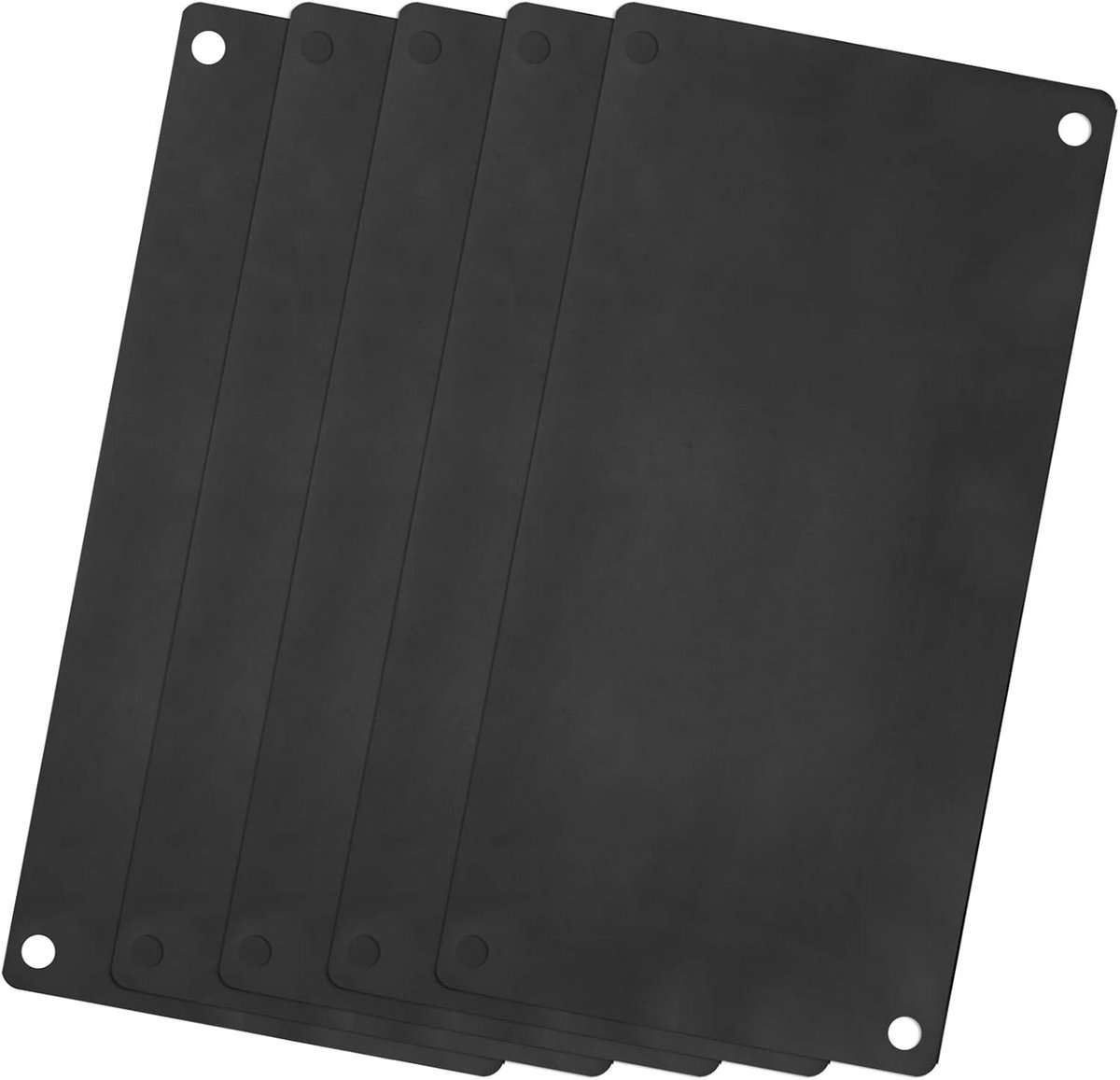 5x RVS Blanke Naamplaatjes Rechthoekig 80x50mm met 4 Gaten voor Graveren