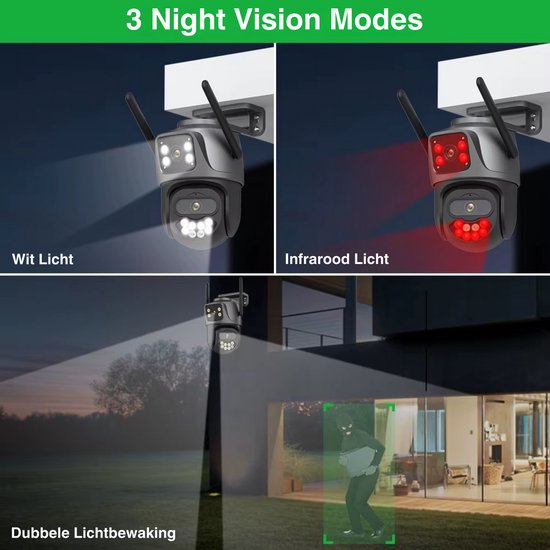 Beveiligingscamera voor Buiten met AI tracking en 4K 8 MegaPixel - Draadloos - Incl. 64GB SD - Wifi - Inclusief App - Camera met Nachtzicht - Camerabewaking - Bewakingscamera voor Buiten - Zwart van Merkloos — afbeelding 4