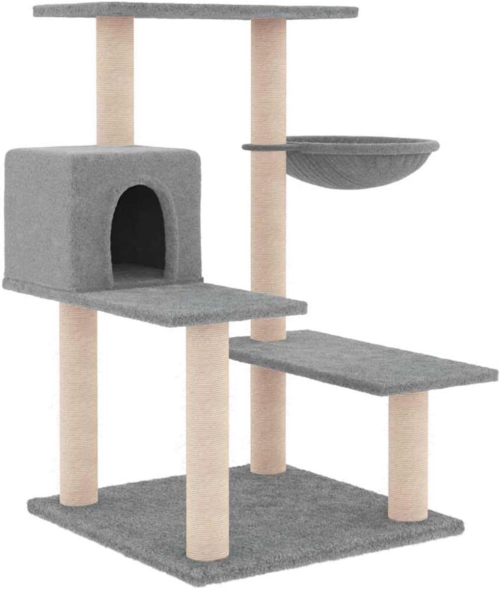Groot krabmeubel voor katten met krabpalen en huis