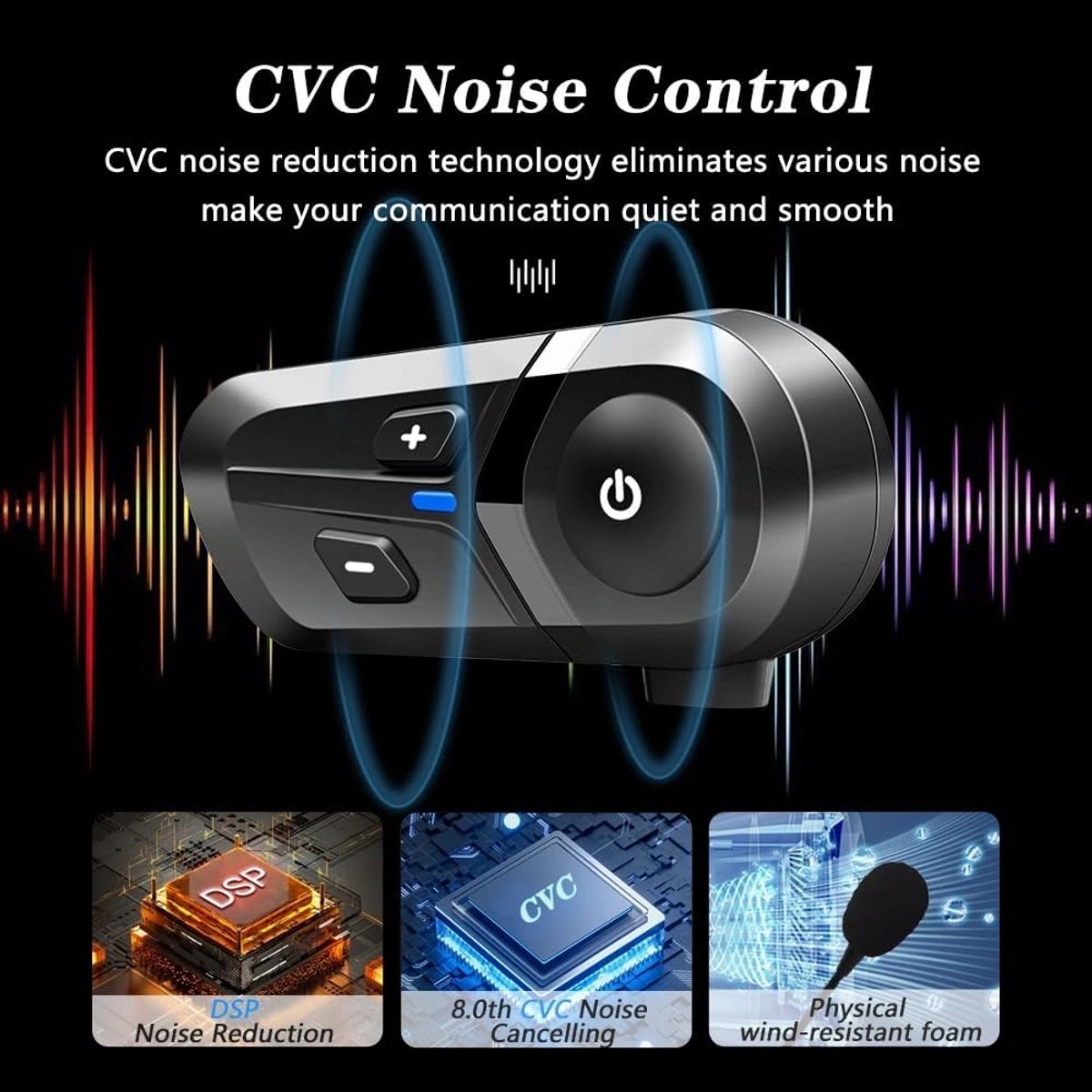Bluetooth Headset voor Motorhelm met Handsfree Bellen en Muziekbediening thumbnail 3