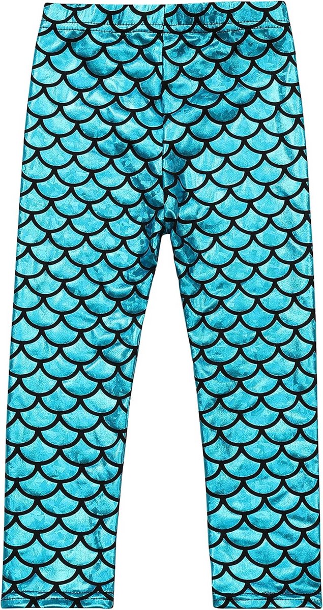 Glinsterende Zeemeermin Leggings Meisjes - Hoge Taille Metallic Broek voor Feestjes