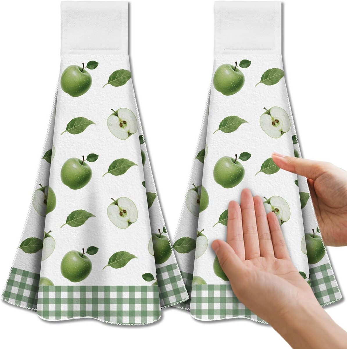 2x Groene Microvezel Keukendoeken met Ophanglus - Super Absorberend en Decoratief