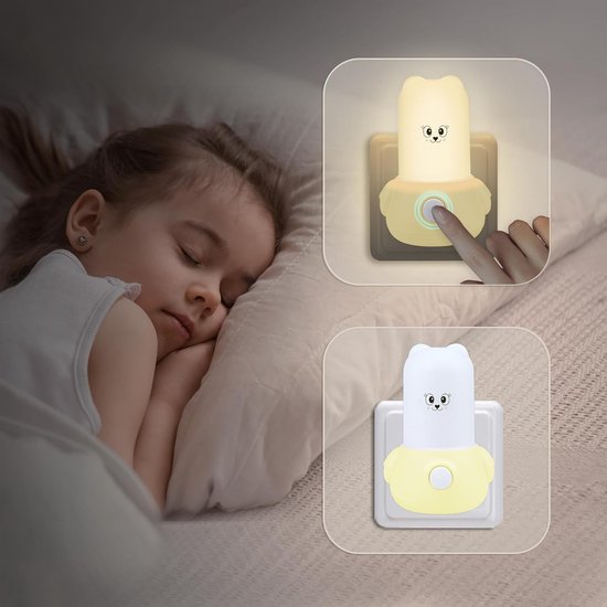Kindernachtlampje met Sensor voor Stopcontact - Warm Licht voor Babykamer en Gang — afbeelding 5