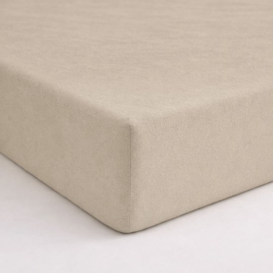 Sleeps Dubbel Jersey Hoeslaken Katoen Zand - 140 x 200 cm - Heerlijk Zacht - Strijkvrij - Stretch - Dubbel Dikke Kwaliteit