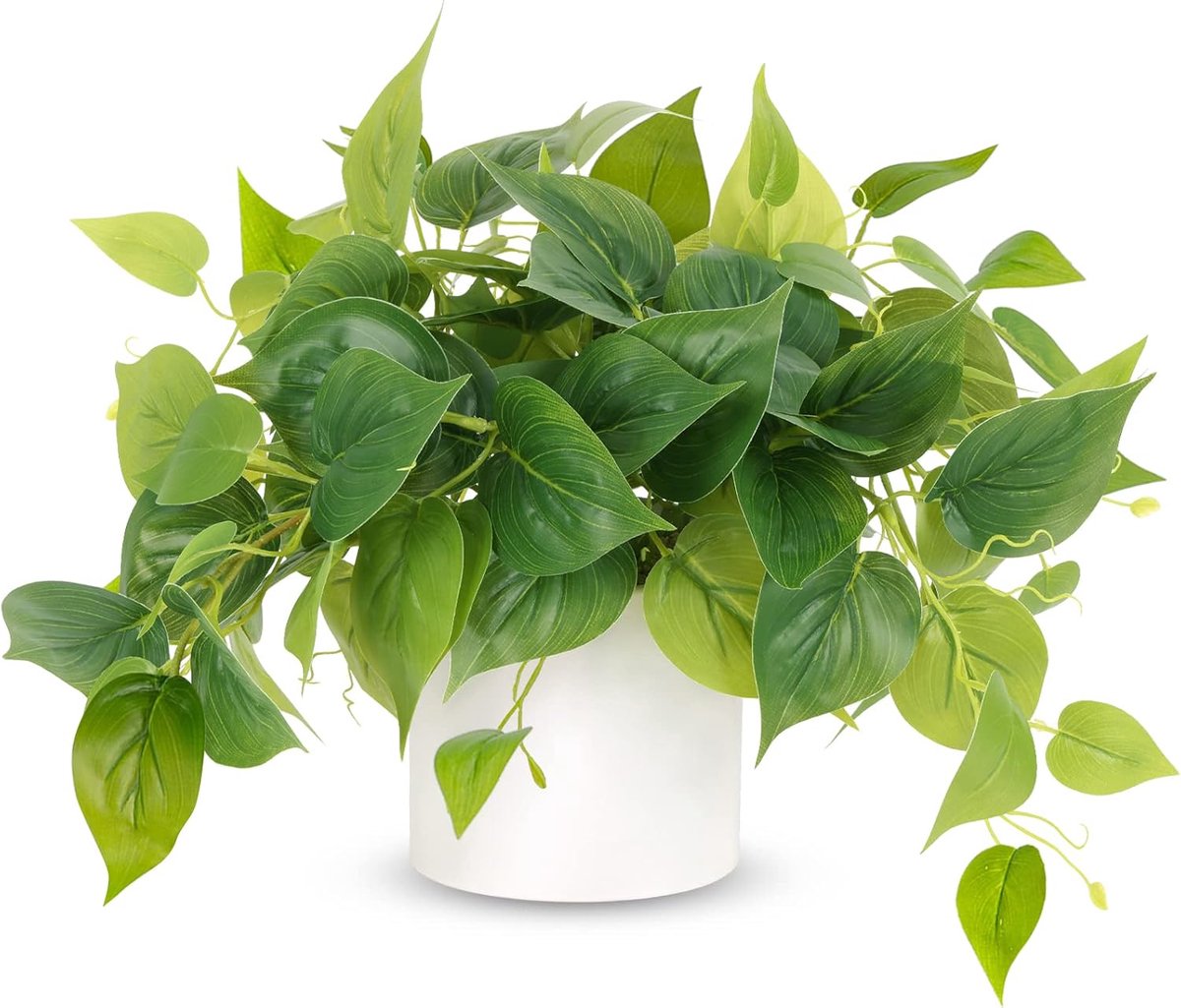 Kunstplant Pothos met witte keramische pot - Realistische nep plant voor binnen decoratie