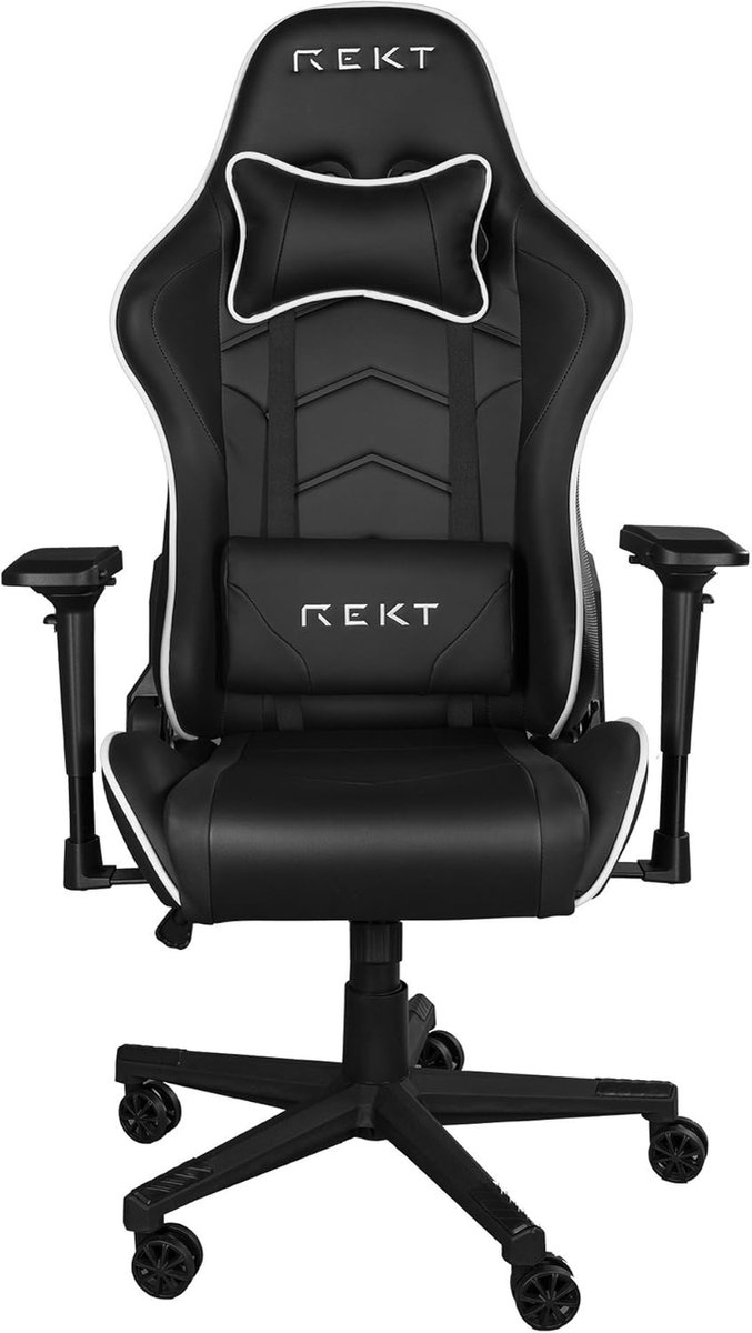 Speelstoel - Gaming stoel - Comfortabel gamen - Hoge dichtheid schuim - 56 x 55 x 135 cm - Zwart wit van Merkloos — afbeelding 5