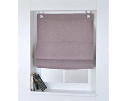 Verduisterend Vouwgordijn met Ogen - Zonder Boren - Bruin - 80 cm x 130 cm
