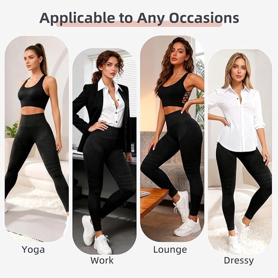Anti-cellulitis-leggings - sportlegging voor dames - lange compressielegging billen push-up hoge taille ondoorzichtig - yoga pilates sportbroek - 1 stuk(L Donkergrijs) van Merkloos — afbeelding 5