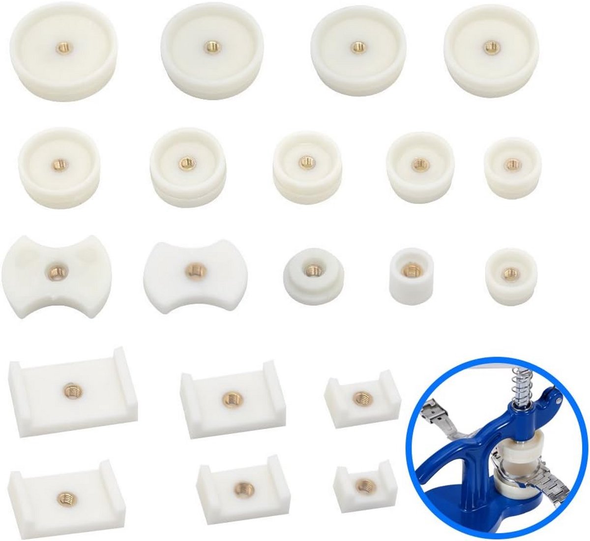20-delige Nylon Fitting Dies Set voor Horlogebanden - Horlogemakersgereedschap voor Achterkleppen