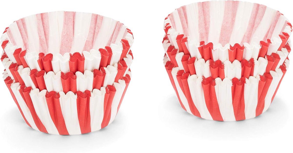 Rood/Witte Papieren Cupcakevormpjes - 3 cm Bakvormpjes