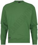 Groene DASSY sweater met ritsdetail op de zijkant en geborduurd logo op de mouw.