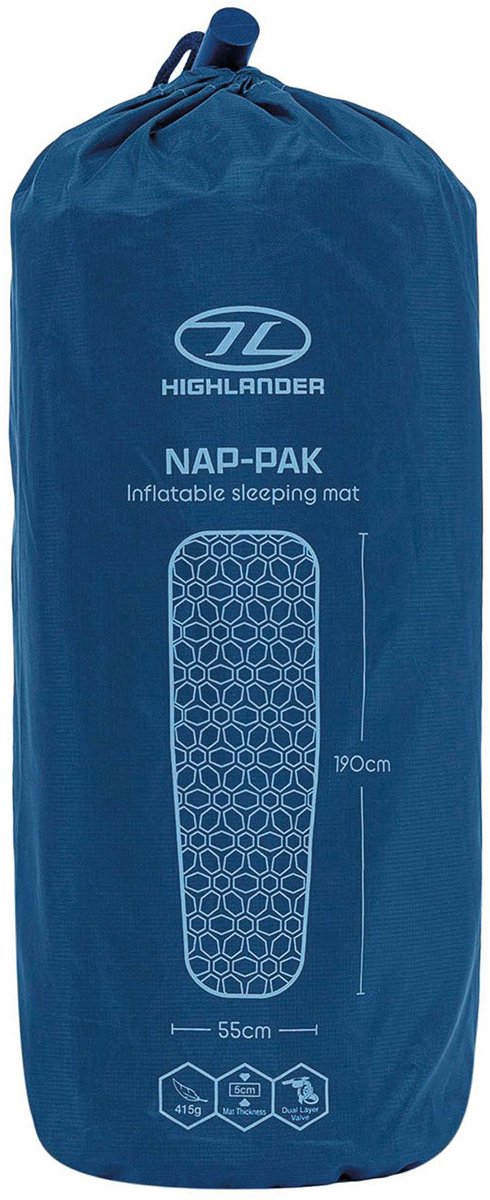Highlander opblaasbare slaapmat NAP-PAK - R-waarde 1,5 - Blauw van Merkloos — afbeelding 5