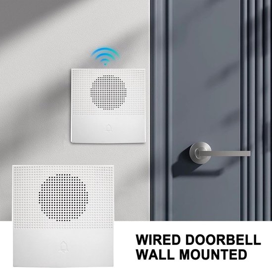 Deurbel - Bedrade Deurbel - 12V - 38 Verschillende Beltonen - Robuust ABS Ontwerp - Wandmontage - Helder Geluid - Eenvoudige Installatie - Geschikt voor Woning, Kantoor & Bedrijfspanden - Wit — afbeelding 4