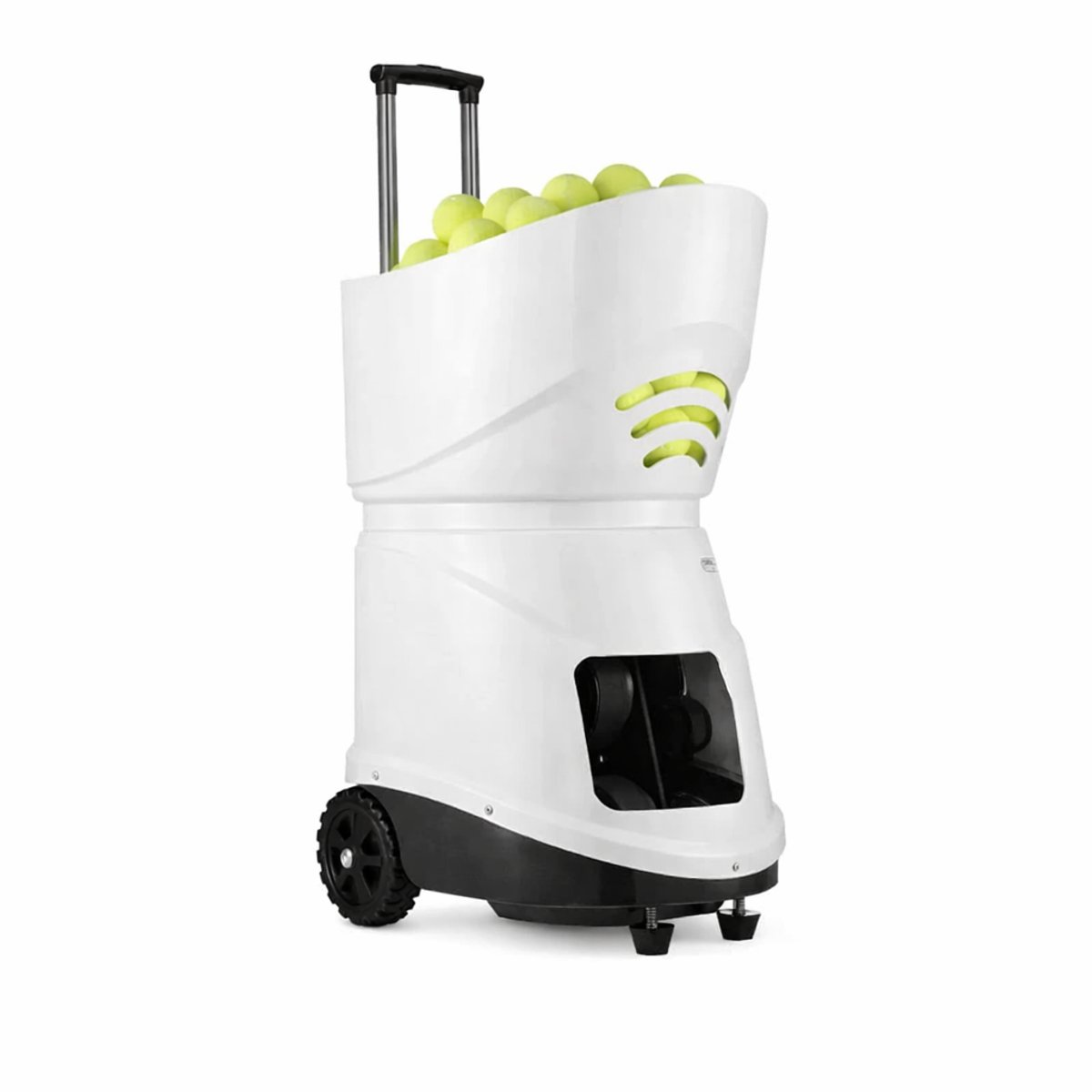 Tennisbalmachine - Automatische Ballenwerper - 150 Ballen Capaciteit - 5 Motoren - 29 Balbanen - Maximaal 125 km/u - Bluetooth App Bediening - Topspin en Backspin - 2+ Uur Batterijduur - Uitschuifbaar Handvat - Wielen - Draagbaar Trainingsapparaat