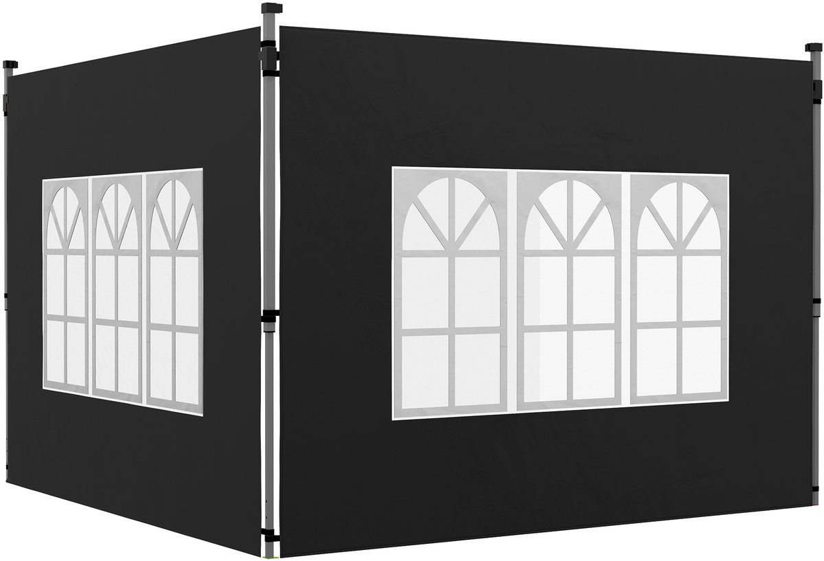 Outsunny-luifel zijwanden - Oxford-stof - 295x195cm - Zwart