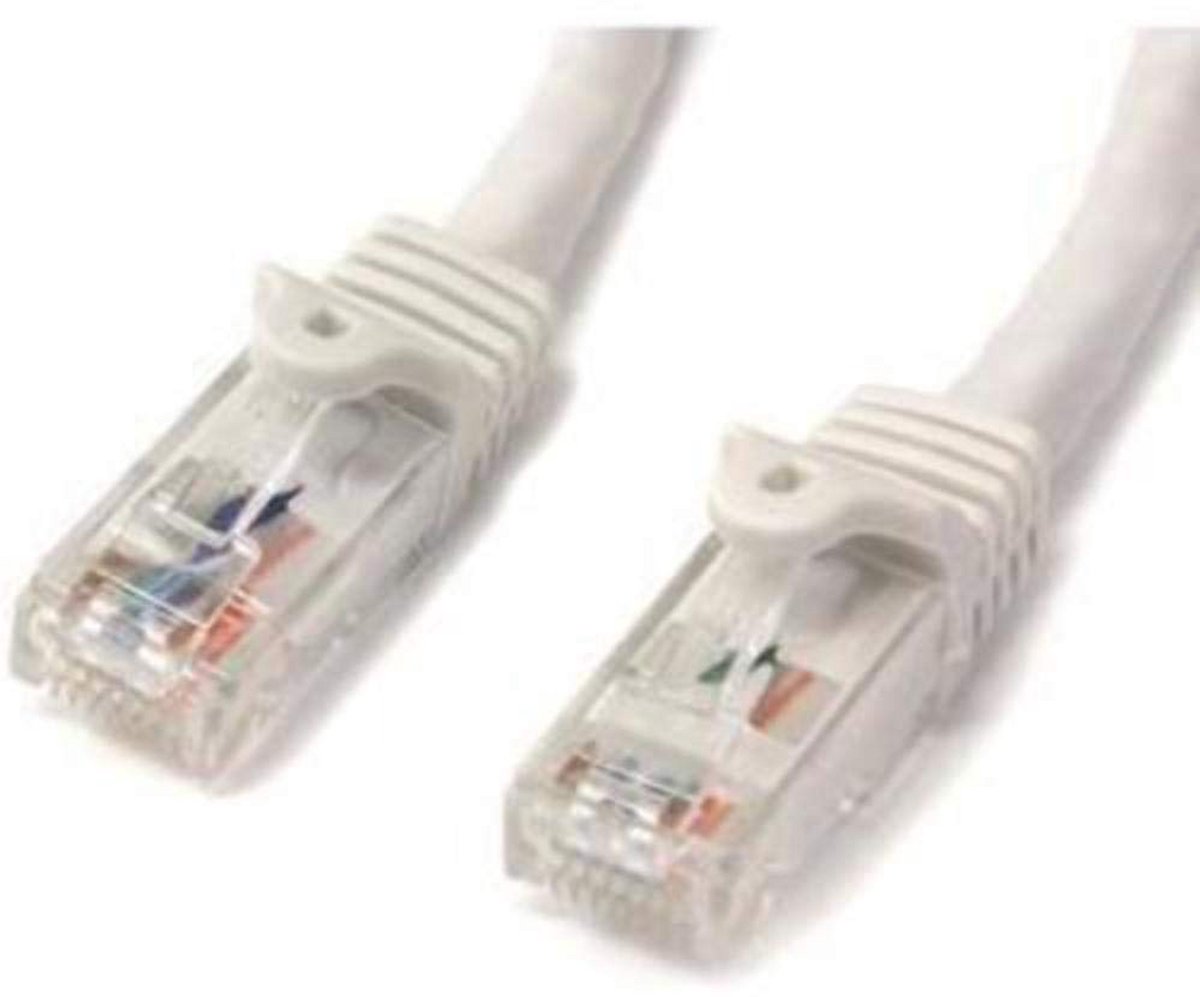 Cat6 patchkabel 2 meter wit met RJ45-stekkers voor internet en netwerk