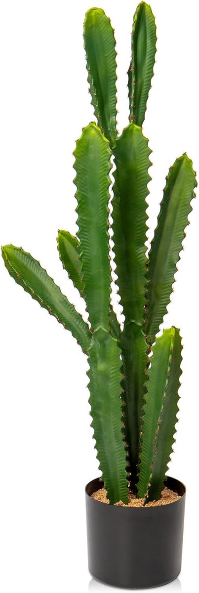 59cm Kunstmatige Cactus in Zwarte Pot - Realistisch Kunstplant met Doorns voor Thuis en Ka