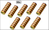 50x Serpentine rollen zwart-rood-geel - papier - Versiering Carnaval Decoratie Optocht Serpetine Feest Belgie Duitsland