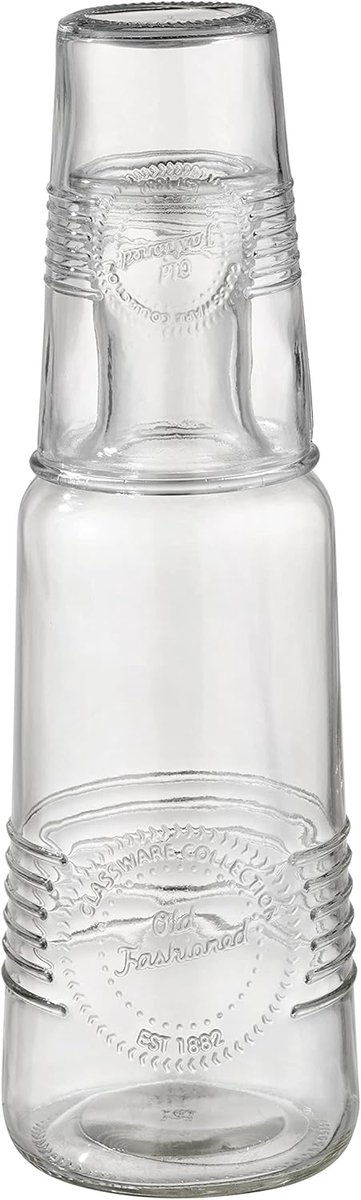 Set van 2-delige Glazen Drankkaraf en Waterglas - 1 Liter Karaf