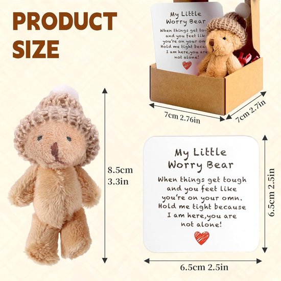 Mini teddybeer in doos - handgemaakt pluche met inspirerende kaart van MINI — afbeelding 4