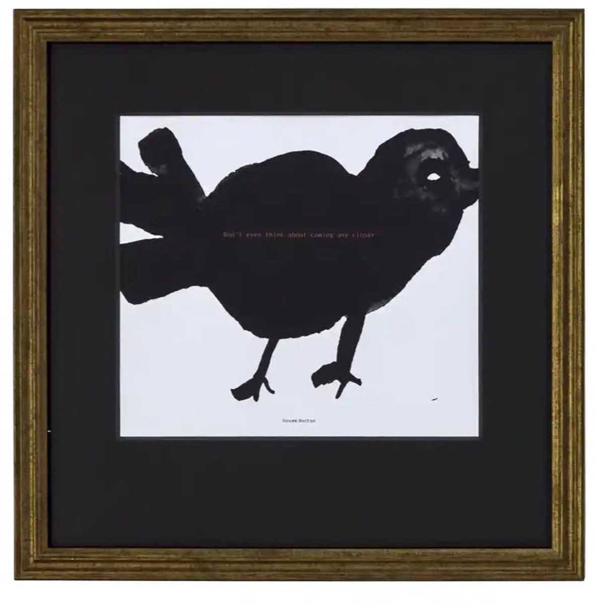 House Doctor Schilderij Bird zwart 40x40 cm