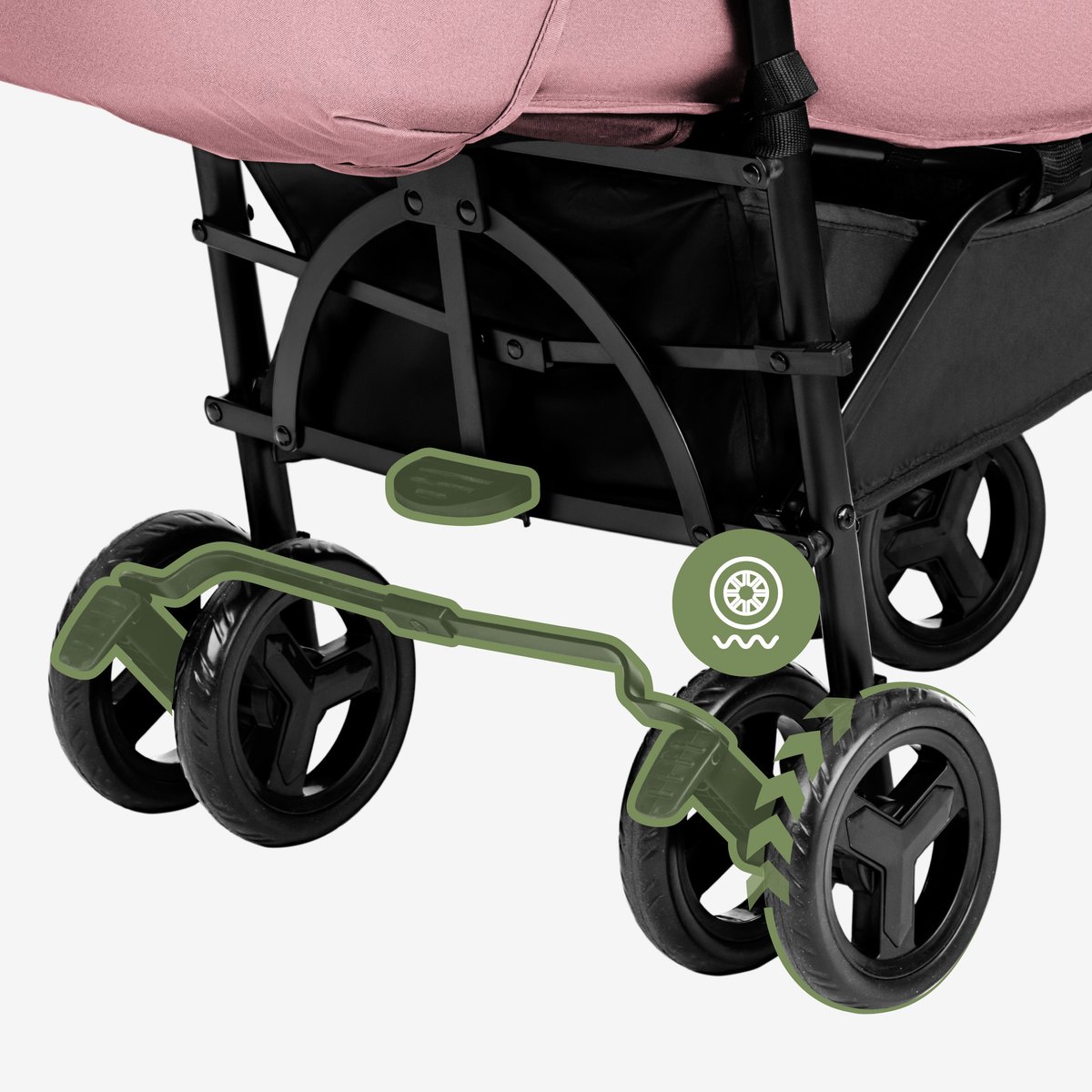 Tulano Davos 35 - Kinderwagen - Buggy - Lichtgewicht Wandelwagen met XXL Zonnekap - Verstelbare Rugleuning - Tot 22 kg -Roze – foto 6