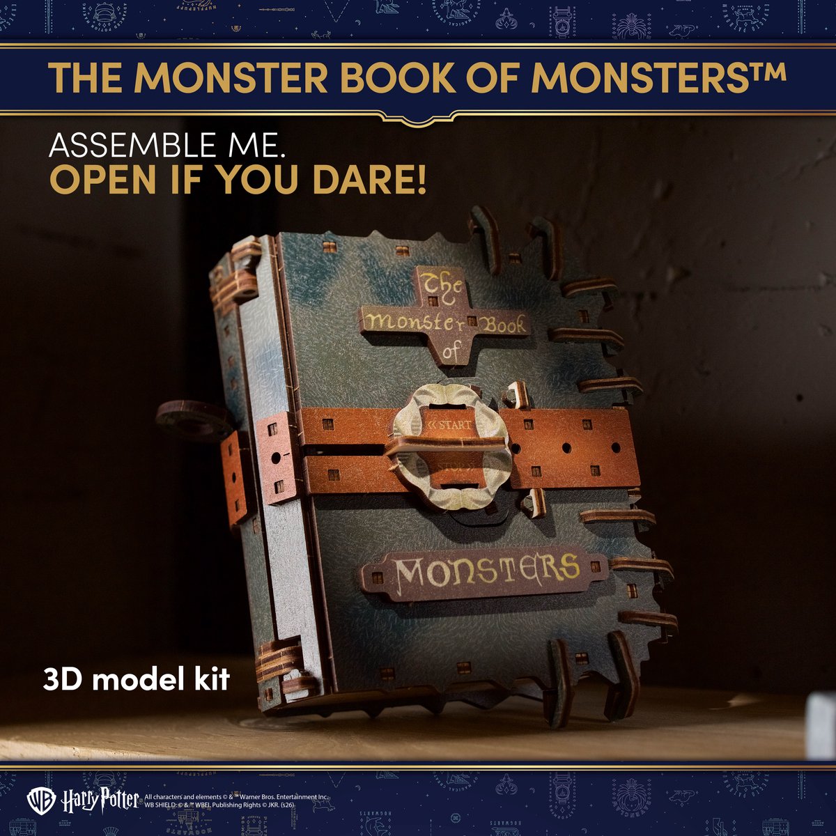 UGEARS 3D Modelbouw - The Monster Book Of Monsters™ - Harry Potter™ - Mechanisch Bouwpakket Hout - Educatief Speelgoed — afbeelding 5
