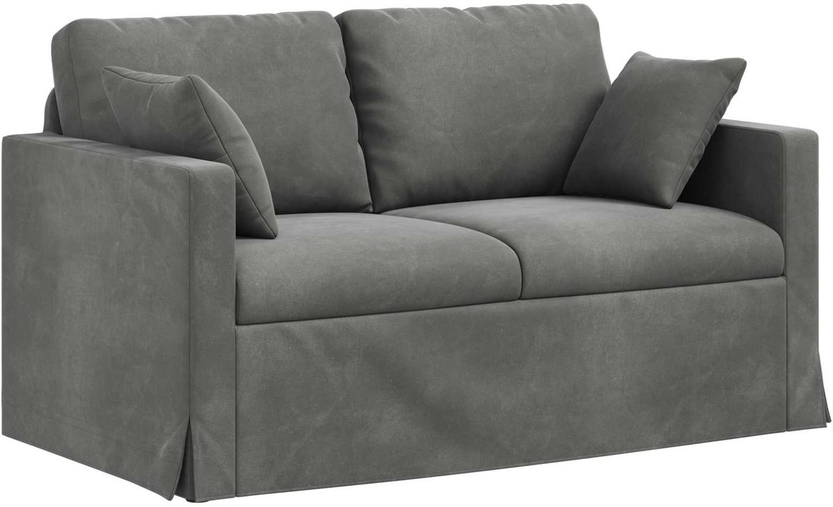 vidaXL Bank - Donkergrijs - 138 - x - 78 - x - 80 - cm - Fluweel