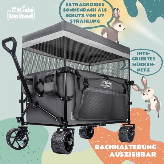 Opvouwbare Bolderkar met XXL Banden en Rem - Transportwagen voor Strand, Tuin & Camping (150 kg) van Opvouwbare Bolderkar — afbeelding 3
