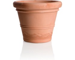 Terracotta Bloempot - Grote Plantenbak - Tuin Decoratie - Duurzaam Materiaal - 60cm Diameter - Aardetint