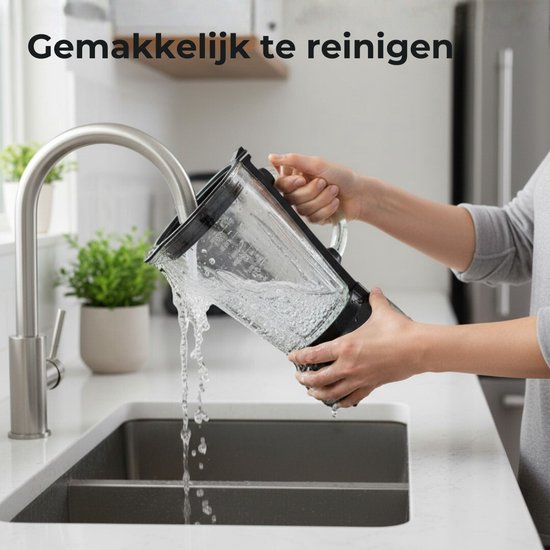 Pro Fusion Blender - 1200W Smoothie maker - 4 Programma's - LED Scherm - Grijs van Merkloos — afbeelding 5