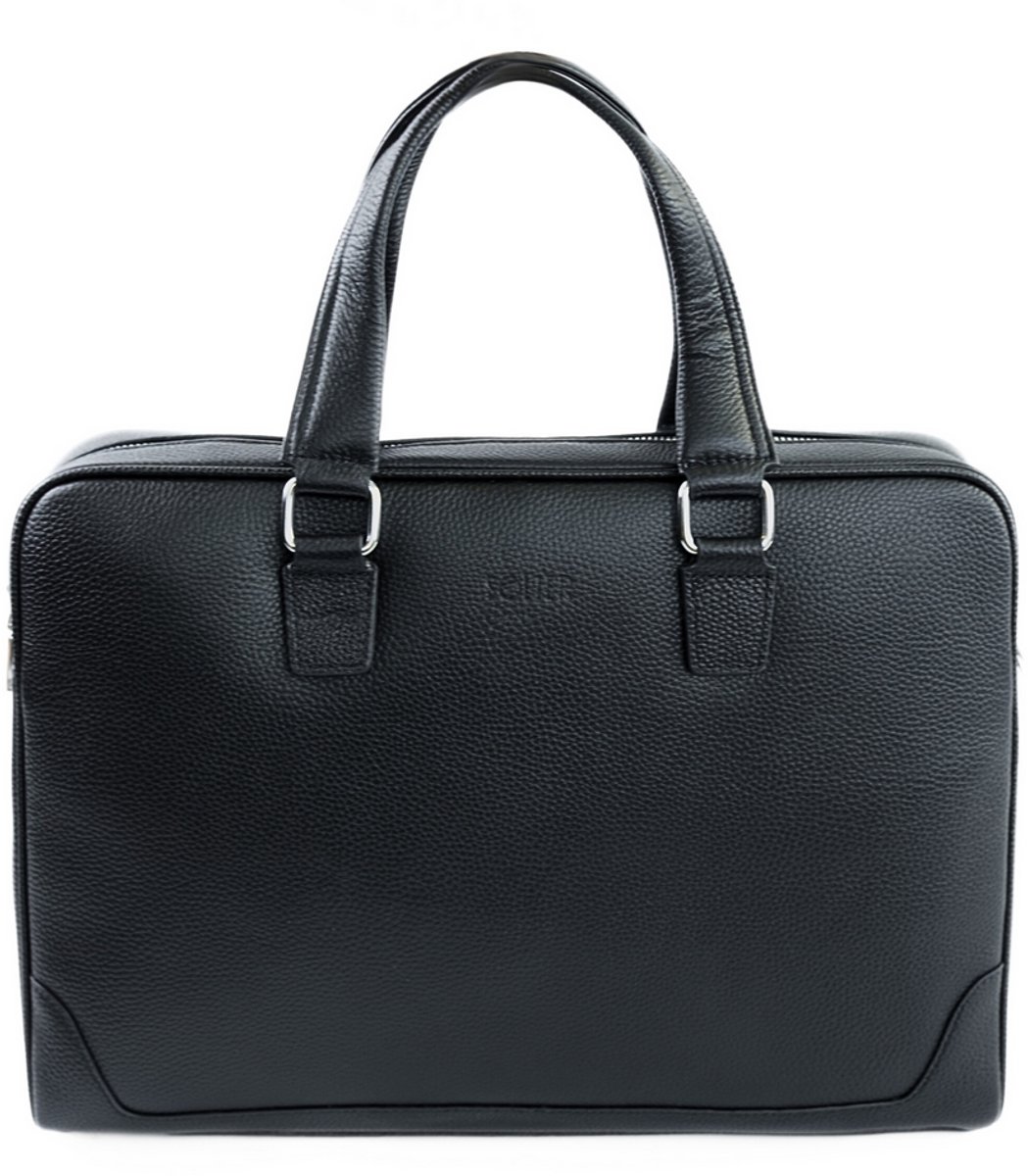 Solier SL47 Lando - Leren Laptoptas Heren - Business Tas - Verstelbare Schouderriem - Zwart