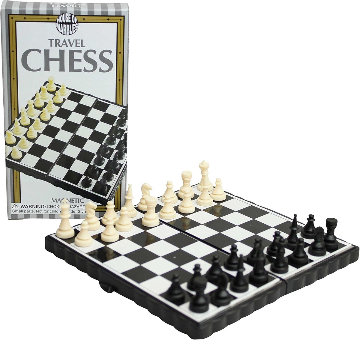 Magnetisch Schaakspel - Reisspel Strategie - Onderweg Spelen - Compact Opvouwbaar - 14 x 8 cm