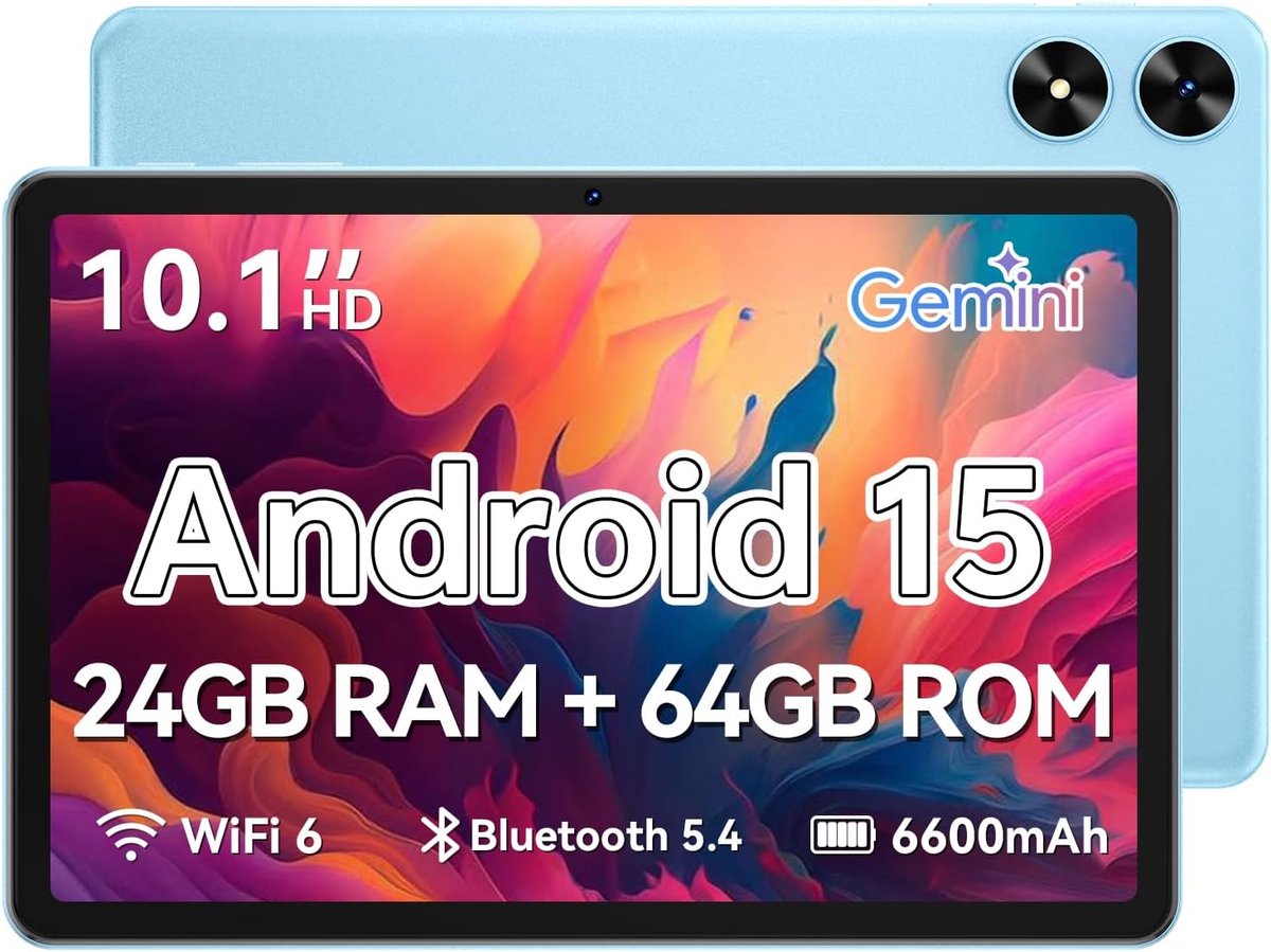 Android Tablet - 10 inch tablet - Dagelijks gebruik - 24GB RAM 64GB ROM - 24x16x1 cm - Blauw
